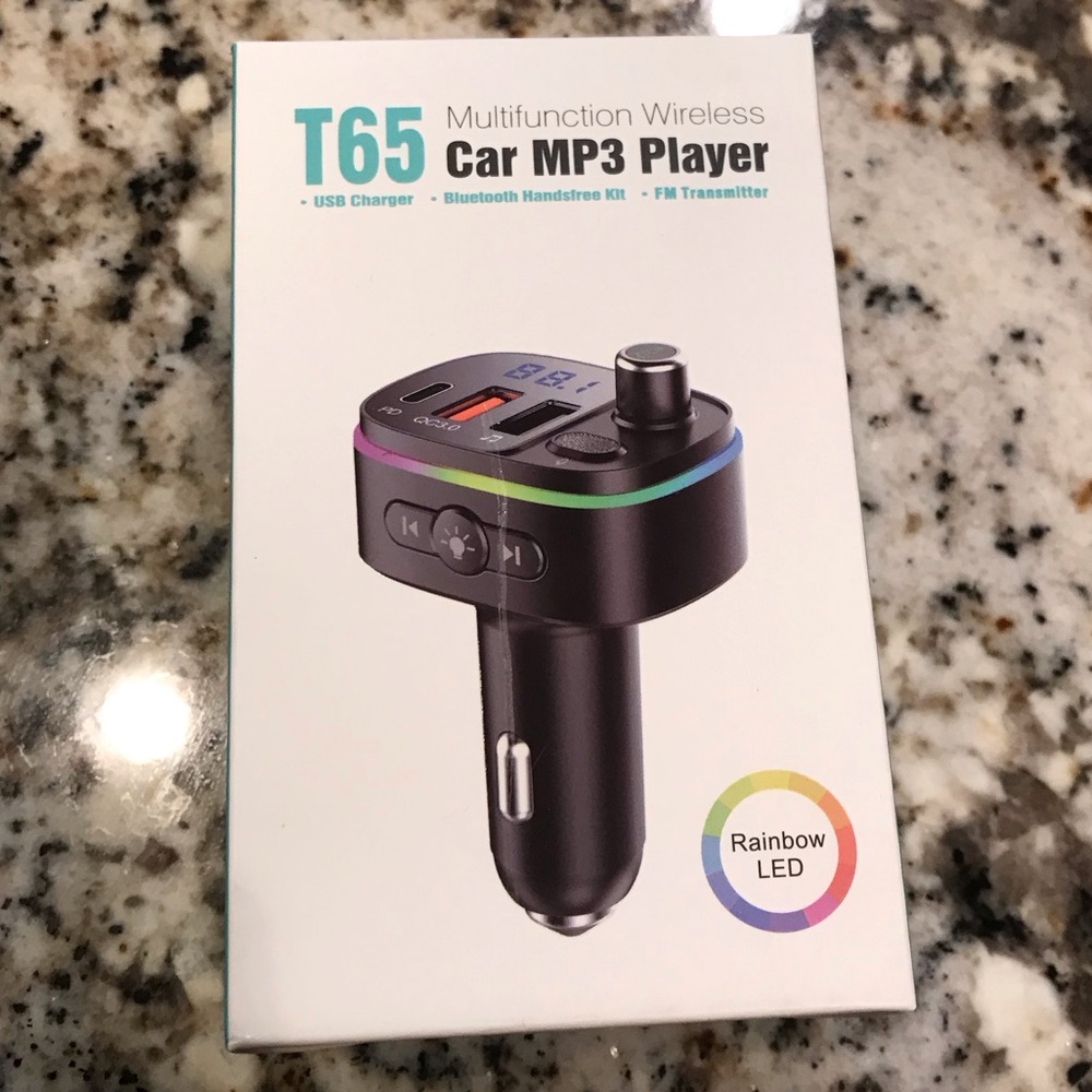 T65 Car Bluetooth FM Transmitter Dual USB Type-C QC3.0 Charger